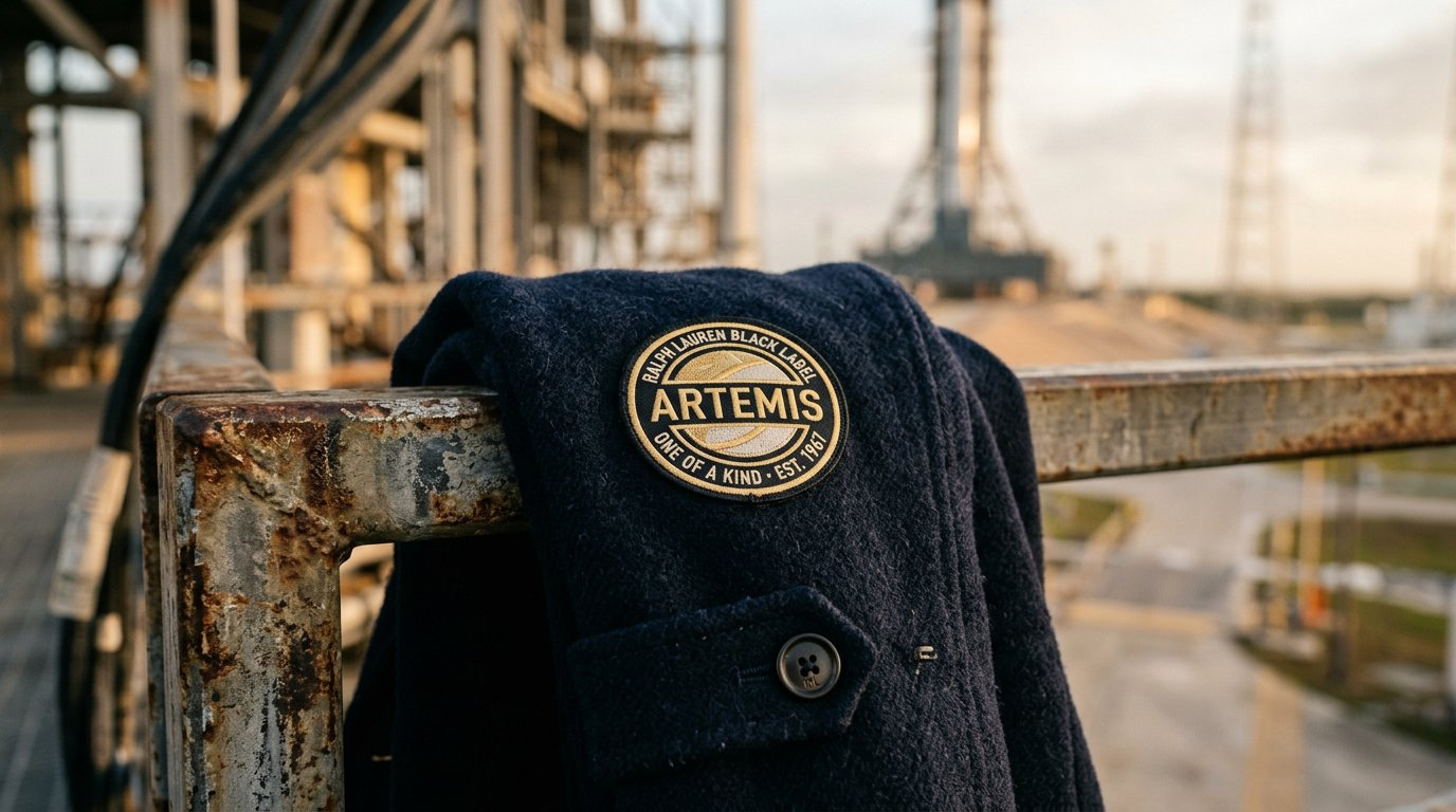 NASA x Ralph Lauren Artemis — Jacket on launch tower railing