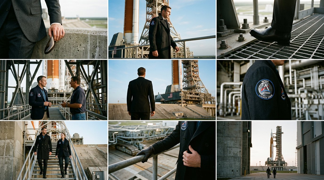 Full 9-image NASA x Ralph Lauren Artemis campaign grid