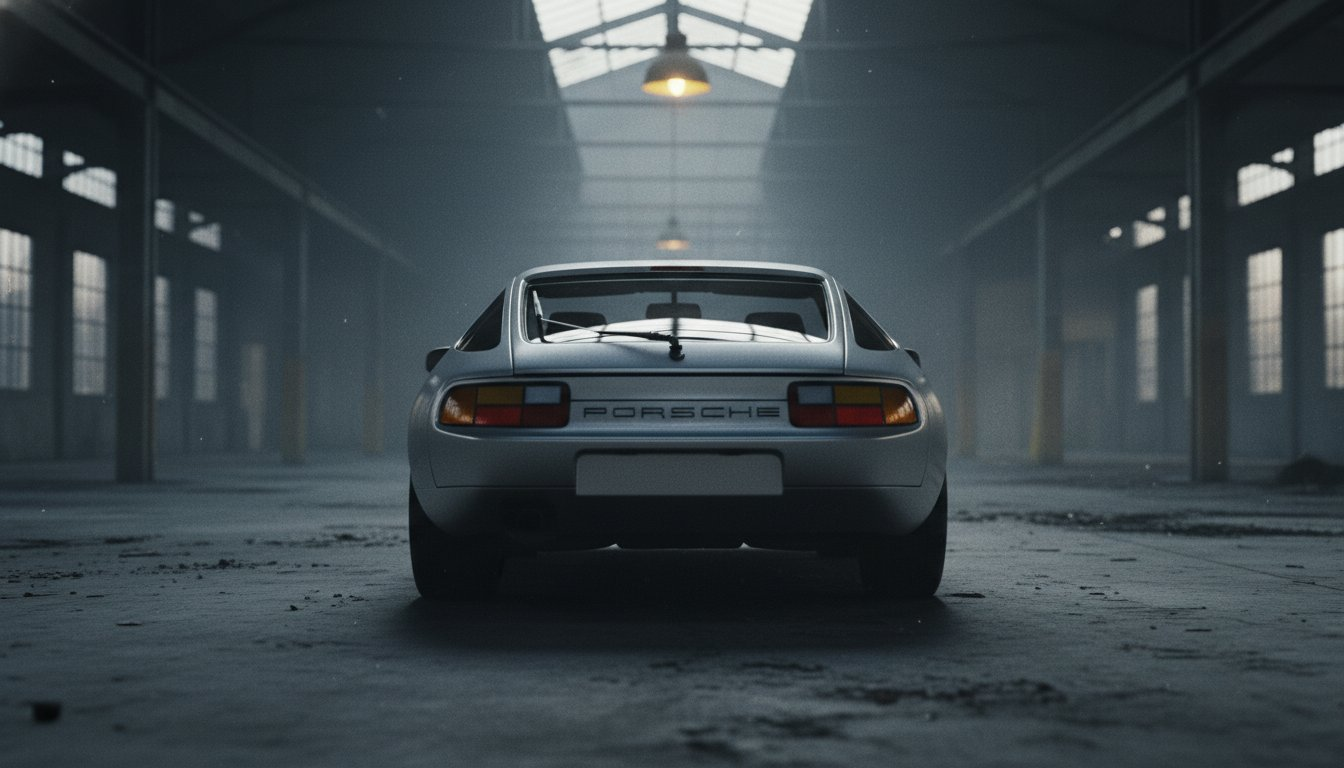 The Glass Hatch — Porsche 928 sweeping profile in clean garage